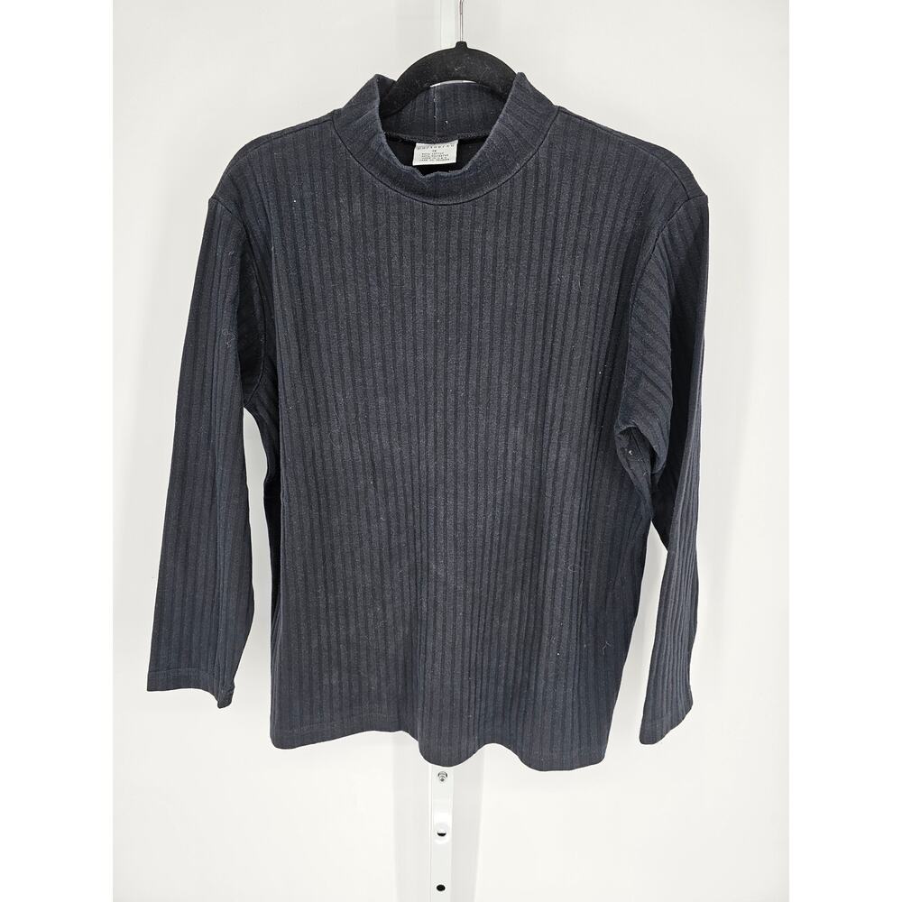 Partners II Women's Black Turtle Neck Long Sleeve Blended Fiber Top Size 1X